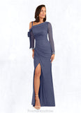 Milagros Sheath One Shoulder Mesh Floor-Length Dress STKP0022634