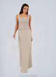 Ivy Sheath Square Neckline Sequins Chiffon Floor-Length Dress STKP0022638