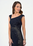 Saniya Mermaid Sequins Lace Sweep train Dress STKP0022643