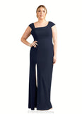 Annalise Sheath Side Slit Stretch Crepe Floor-Length Dress STKP0022647