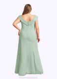 Tiara A-Line Boatneck Lace Chiffon Floor-Length Dress STKP0022648