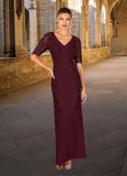 Pam Sheath Lace Stretch Crepe Floor-Length Dress STKP0022650