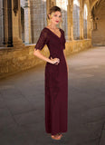 Pam Sheath Lace Stretch Crepe Floor-Length Dress STKP0022650