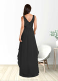 Aniyah A-Line Lace Chiffon Floor-Length Dress STKP0022652