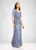 London A-Line V-Neck Sequins Sequins Floor-Length Dress STKP0022657