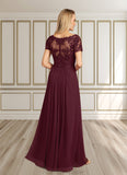 Giana A-Line Lace Chiffon Floor-Length Dress STKP0022662