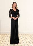 Cecilia Sheath Lace Floor-Length Dress STKP0022665