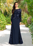 Salome Mermaid Sequins Lace Floor-Length Dress STKP0022689