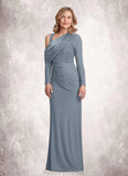 Elliana Sheath Lace Luxe Knit Floor-Length Dress STKP0022691