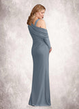 Elliana Sheath Lace Luxe Knit Floor-Length Dress STKP0022691