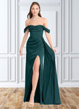 Patience Sheath Convertible Stretch Satin Floor-Length Dress Pine STKP0022710