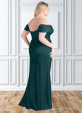 Patience Sheath Convertible Stretch Satin Floor-Length Dress Pine STKP0022710