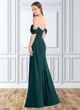 Patience Sheath Convertible Stretch Satin Floor-Length Dress Pine STKP0022710