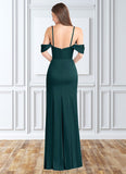 Patience Sheath Convertible Stretch Satin Floor-Length Dress Pine STKP0022710