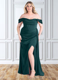 Patience Sheath Convertible Stretch Satin Floor-Length Dress Pine STKP0022710