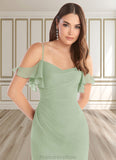 Noemi Sheath Off the Shoulder Chiffon Floor-Length Dress Dusty Sage STKP0022711