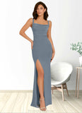 Jadyn Sheath Corset Luxe Knit Floor-Length Dress dusty blue STKP0022719