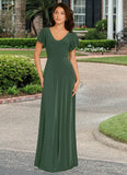 Mylie A-Line Corset Luxe Knit Floor-Length Dress Eucalyptus STKP0022729