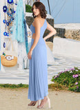 Karli A-Line One Shoulder Chiffon Asymmetrical Dress Steel Blue STKP0022731