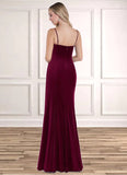 Aryanna Mermaid Velvet Floor-Length Dress Cabernet STKP0022736