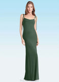 Penelope Sheath Bow Luxe Knit Floor-Length Dress Eucalyptus STKP0022744