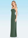 Penelope Sheath Bow Luxe Knit Floor-Length Dress Eucalyptus STKP0022744