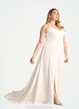 Marlene A-Line Sequins Crepe Back Satin Chapel Train Dress Diamond White STKP0022750