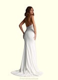 Ashanti Mermaid Sweetheart Sequins Stretch Crepe Chapel Train Dress Diamond White/Champagne STKP0022764