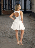 Ali A-Line Satin Mini Dress with Pockets Diamond White STKP0022783