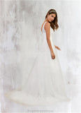 Rose Ball-Gown Lace Tulle Chapel Train Dress Diamond White STKP0022794