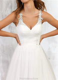 Rose Ball-Gown Lace Tulle Chapel Train Dress Diamond White STKP0022794