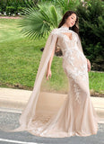 Anna Mermaid Lace Cathedral Train Dress Diamond White/Sand STKP0022797