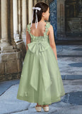 Nevaeh Ball-Gown Lace Tulle Asymmetrical Dress Dusty Sage STKP0022802