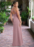 Kathleen A-Line Chiffon Floor-Length Junior Bridesmaid Dress dusty rose STKP0022856