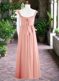 Jacquelyn A-Line Pleated Chiffon Floor-Length Junior Bridesmaid Dress Rosette STKP0022868