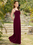 Katharine A-Line Velvet Floor-Length Junior Bridesmaid Dress Cabernet STKP0022870