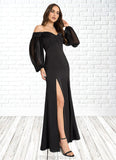 Kallie Maxine Black Off the Shoulder Maxi Dress Atelier Dresses | Azazie STKP0022879