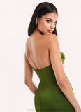 Yesenia Roslyn Olive Green Rosette Gown Atelier Dresses | Azazie STKP0022884