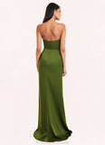 Yesenia Roslyn Olive Green Rosette Gown Atelier Dresses | Azazie STKP0022884