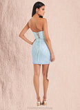 Reina Chynna Mint Blue and Lavender Corset Mini Dress Atelier Dresses | Azazie STKP0022890