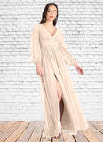 Ina Kelly Cream Long Sleeve Maxi Dress Atelier Dresses | Azazie STKP0022893