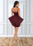 Hillary Joanna Wine Bow Mini Dress Atelier Dresses | Azazie STKP0022894