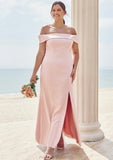 Trumpet/Mermaid Off-the-Shoulder Sleeveless Floor-Length Stretch Crepe Plus Size Bridesmaid Dresses Savanna STKP0025261