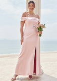 Trumpet/Mermaid Off-the-Shoulder Sleeveless Floor-Length Stretch Crepe Plus Size Bridesmaid Dresses Savanna STKP0025261