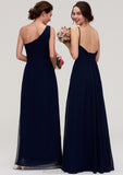 Sleeveless V Neck A-line/Princess Chiffon Long/Floor-Length Bridesmaid Dresseses With Pleated Cheyenne STKP0025357