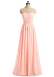 Sweetheart Sleeveless Long/Floor-Length A-Line/Princess Chiffon Bridesmaid Dresses Sophronia STKP0025418