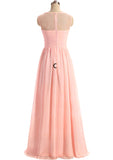 Sweetheart Sleeveless Long/Floor-Length A-Line/Princess Chiffon Bridesmaid Dresses Sophronia STKP0025418