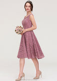 Sweetheart Sleeveless A-line/Princess Lace Knee-Length Bridesmaid Dresses Chasity STKP0025421