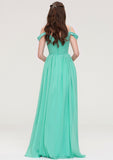 Sweetheart Sleeveless Long/Floor-Length Chiffon A-line/Princess Bridesmaid Dresses With Pleated Marie STKP0025422