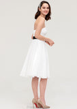 Strapless Sleeveless Knee-Length Chiffon A-line/Princess Bridesmaid Dresses With Pleated Sashes Sheila STKP0025436